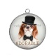 Pendentif Cabochon Argent - chien