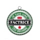 Pendentif Cabochon Argent - je suis une factrice qui déchire