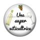 Cabochon Résine - une super viticultrice
