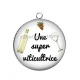 Pendentif Cabochon Argent - une super viticultrice