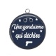 Pendentif Cabochon Argent - une gendarme qui déchire
