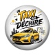Cabochon Résine - un taxi qui déchire