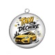 Pendentif Cabochon Argent - un taxi qui déchire