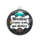 Pendentif Cabochon Argent - moniteur d'auto école qui déchire