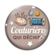Cabochon Verre - couturière qui déchire