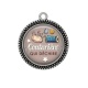 Pendentif Cabochon Argent - couturière qui déchire