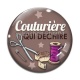 Cabochon Verre - couturière qui déchire