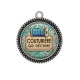 Pendentif Cabochon Argent - couturière qui déchire