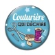Cabochon Verre - couturière qui déchire