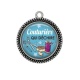 Pendentif Cabochon Argent - couturière qui déchire