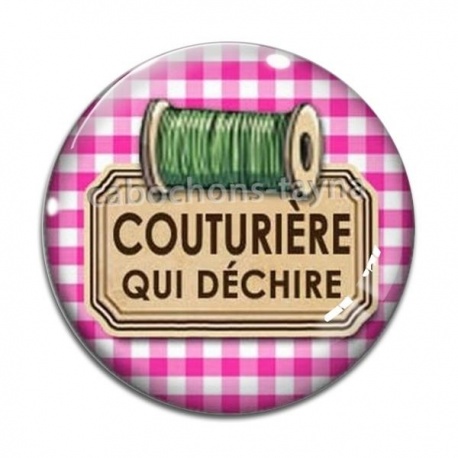 Cabochon Verre - couturière qui déchire