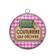 Pendentif Cabochon Argent - couturière qui déchire