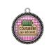 Pendentif Cabochon Argent - couturière qui déchire