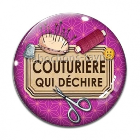 Cabochon Verre - couturière qui déchire