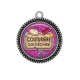 Pendentif Cabochon Argent - couturière qui déchire