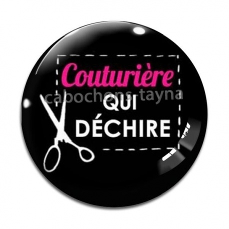 Cabochon Verre - couturière qui déchire