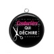 Pendentif Cabochon Argent - couturière qui déchire