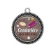 Pendentif Cabochon Argent - couturière qui déchire