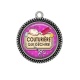 Pendentif Cabochon Argent - couturière qui déchire