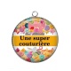 Pendentif Cabochon Argent - une super couturière