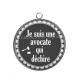 Pendentif Cabochon Argent - je suis une avocate qui déchire
