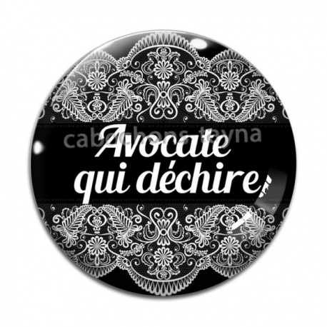 Cabochon Verre -  avocate qui déchire