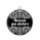 Pendentif Cabochon Argent -  avocate qui déchire
