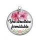 Pendentif Cabochon Argent - une directrice formidable