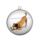 Pendentif Cabochon Argent - chien