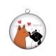 Pendentif Cabochon Argent - chien