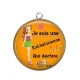 Pendentif Cabochon Argent - je suis une esthéticienne qui déchire