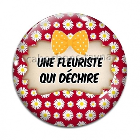 Cabochon Verre - une fleuriste qui déchire