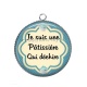 Pendentif Cabochon Argent - je suis une pâtissière qui déchire