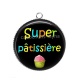 Pendentif Cabochon Argent - super pâtissiére