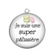 Pendentif Cabochon Argent - je sui une super pâtissière