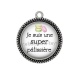 Pendentif Cabochon Argent - je sui une super pâtissière