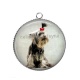Pendentif Cabochon Argent - chien