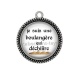 Pendentif Cabochon Argent - je suis une boulangère qui déchire