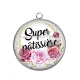 Pendentif Cabochon Argent - super pâtissière