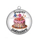 Pendentif Cabochon Argent - Super pâtissière