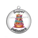 Pendentif Cabochon Argent - Super pâtissière