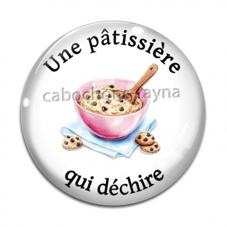 Cabochon Verre - une pâtissière qui déchire