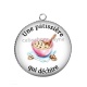 Pendentif Cabochon Argent - une pâtissière qui déchire