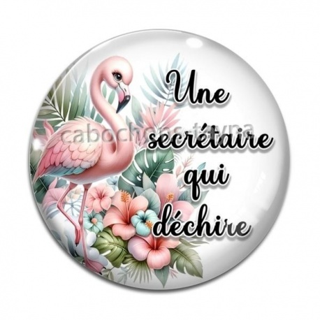 Cabochon Verre - une secrétaire qui déchire