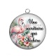 Pendentif Cabochon Argent - une secrétaire qui déchire