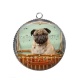 Pendentif Cabochon Argent - chien