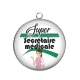 Pendentif Cabochon Argent - super secrétaire médicale