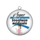 Pendentif Cabochon Argent - super secrétaire médicale