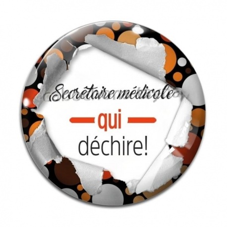 Cabochon Verre - secrétaire médicale qui déchire