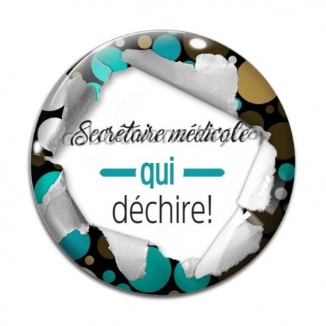 Cabochon Verre - secrétaire médicale qui déchire